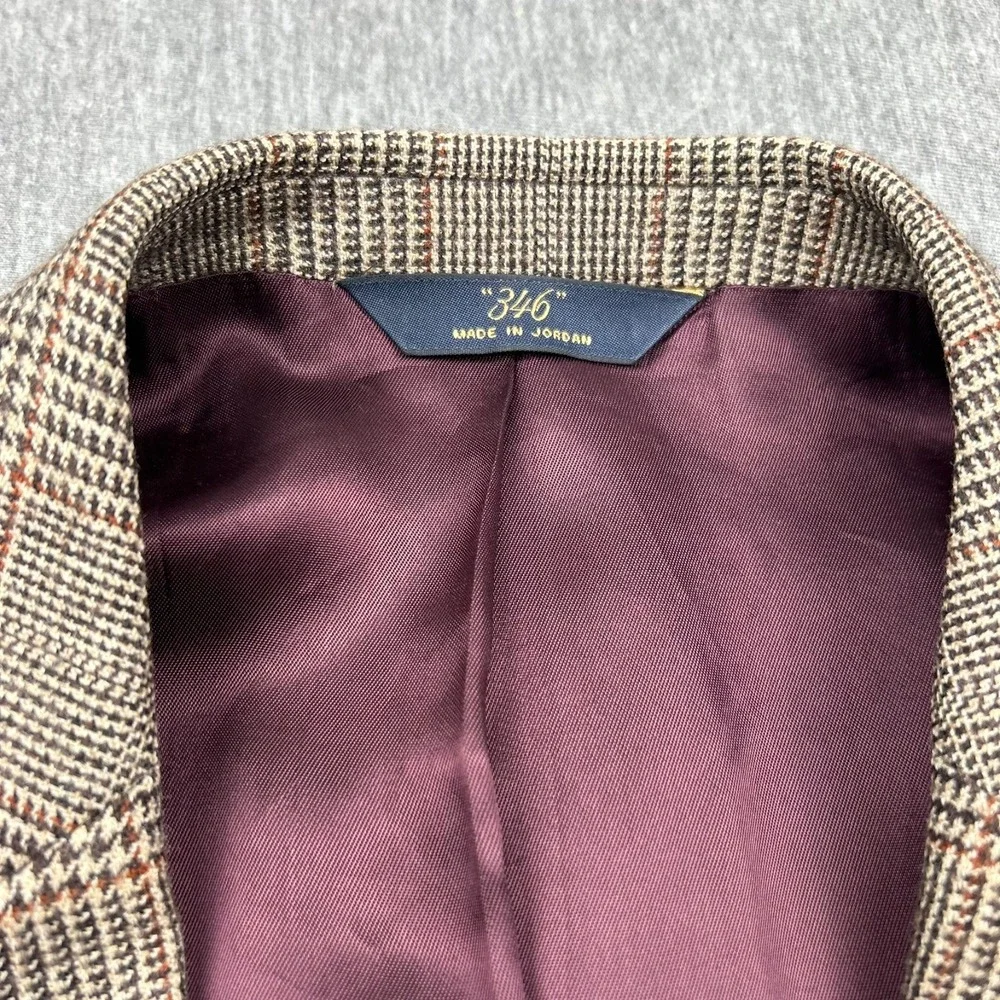 Brooks Brothers 346 Madison Fit Wool Blazer Mens 41R Glen Check Sport Coat